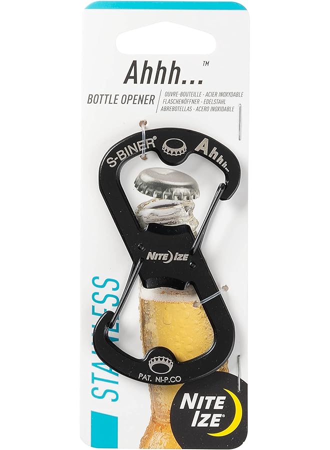NITE IZE Sbo 03 01 S Biner Ahhh Carabiner Clip Bottle Opener Black