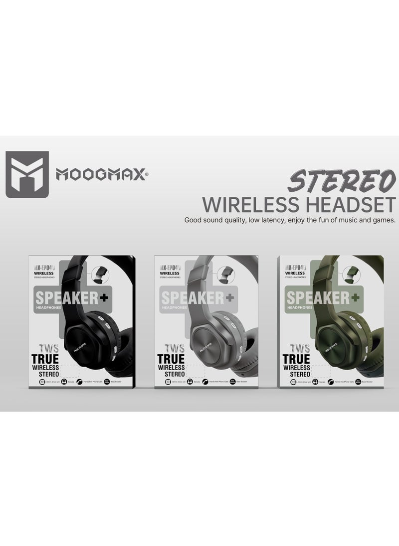 MOOGMAX - 2-In-1 Bluetooth wireless headphones and speaker able to be speaker and headphones/ Built-in microphone / with bass, stereo sound, and Hi-Res audio, control  buttons, and compatible with most devices. - Image 1