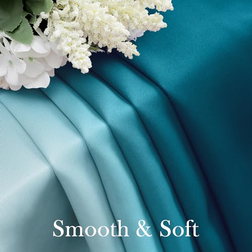 HOMEIDEAS Turquoise Ombre Blackout Curtains 52 X 84 Inch Length Gradient Room Darkening Thermal Insulated Energy Saving Grommet 2 Panels Window Drapes for Living Room, Bedroom - Image 2
