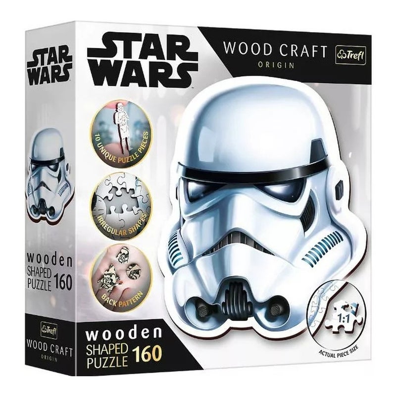 Trefl - Wood Craft Origin Star Wars Stormtrooper Helmet Wooden Puzzle 160 Pieces - 20188 - Image 1