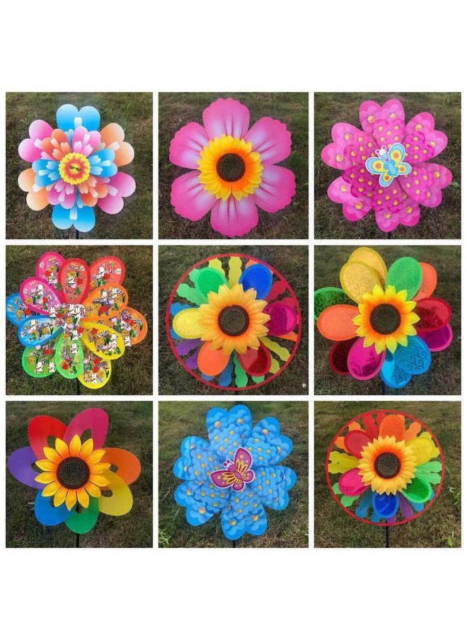 Generic - Cartoon Large Two-wheel Windmill Double-layer Cartoon Pattern Windmill Rotating Windmill Windmill Toys Wholesale-Color:Double Butterfly Windmill - Image 1
