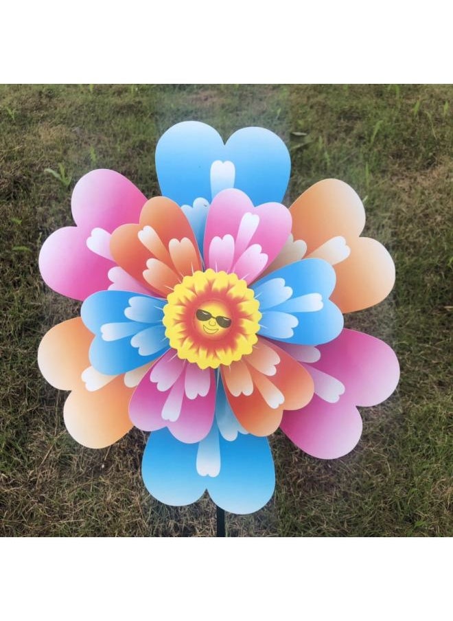 Generic - Cartoon Large Two-wheel Windmill Double-layer Cartoon Pattern Windmill Rotating Windmill Windmill Toys Wholesale-Color:Double Butterfly Windmill - Image 1