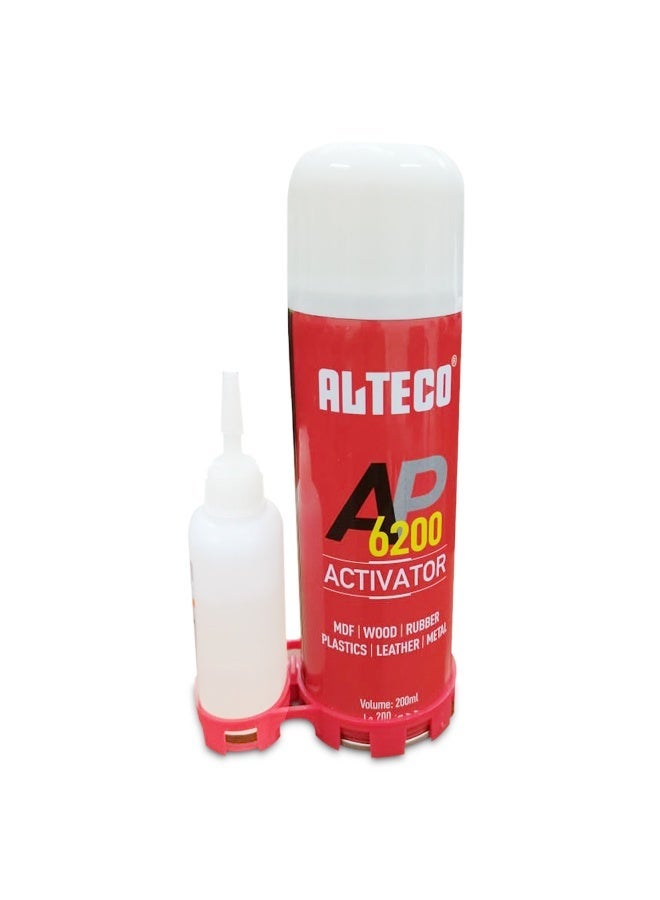 ألتيكو مُنشِّط لاصق صناعي ALTECO AP 6200 (سعة 200 مل) + لاصق سيانو أكريلات W2 (وزن 50 جم)؛ مجموعة لاصقة سريعة الربط مناسبة لـ MDF، والخشب، والمطاط، والبلاستيك، والجلد، والمعادن. - Image 5