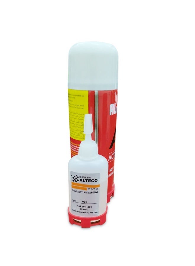 ألتيكو مُنشِّط لاصق صناعي ALTECO AP 6200 (سعة 200 مل) + لاصق سيانو أكريلات W2 (وزن 50 جم)؛ مجموعة لاصقة سريعة الربط مناسبة لـ MDF، والخشب، والمطاط، والبلاستيك، والجلد، والمعادن. - Image 3