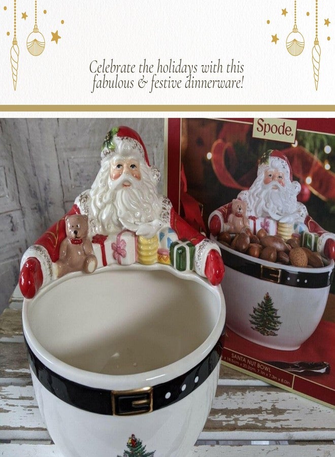 Spode Christmas Tree 7-Inch Santa Nut Bowl - Decorative Serving Bowl for Candies, Nuts, or Desserts - Christmas Holiday Season, Fine Earthenware - Holiday Entertaining & Festive Table Decor - Image 5