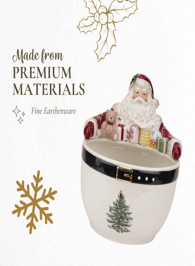 Spode Christmas Tree 7-Inch Santa Nut Bowl - Decorative Serving Bowl for Candies, Nuts, or Desserts - Christmas Holiday Season, Fine Earthenware - Holiday Entertaining & Festive Table Decor - Image 4