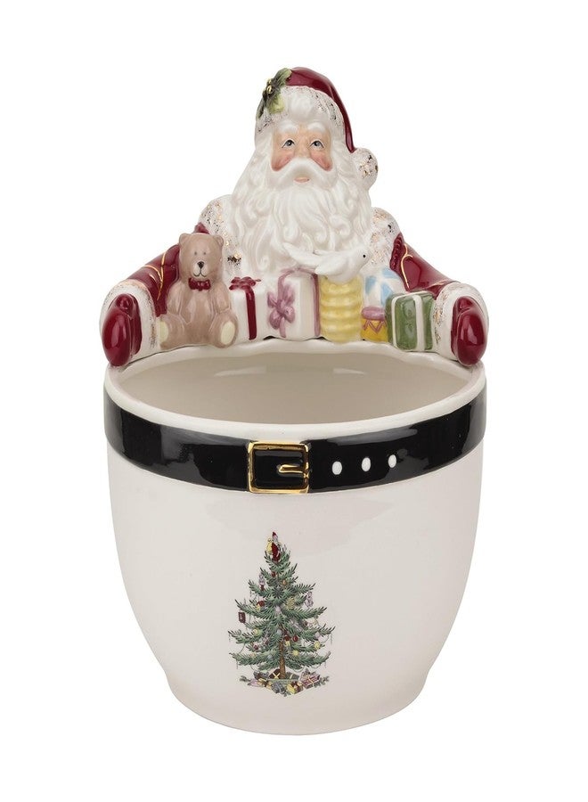 Spode Christmas Tree 7-Inch Santa Nut Bowl - Decorative Serving Bowl for Candies, Nuts, or Desserts - Christmas Holiday Season, Fine Earthenware - Holiday Entertaining & Festive Table Decor - Image 1