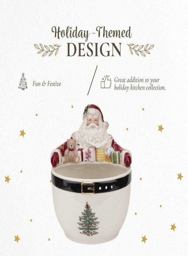 Spode Christmas Tree 7-Inch Santa Nut Bowl - Decorative Serving Bowl for Candies, Nuts, or Desserts - Christmas Holiday Season, Fine Earthenware - Holiday Entertaining & Festive Table Decor - Image 3