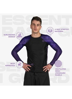 Sanabul  Essential Long Sleeve Compression Shirts For Men | Mma Bjj Athletic Compression Shirt | Men Cross Training Rashguard (Medium, Purple)  - Image 4