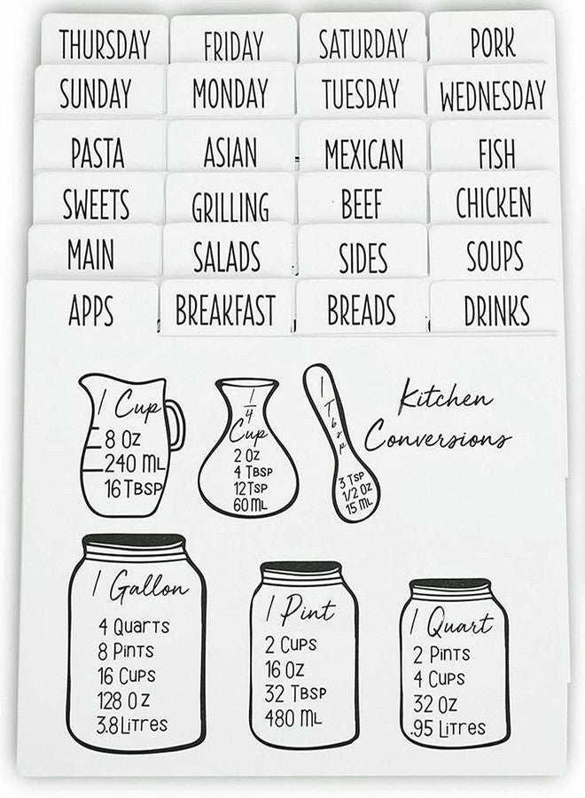 Outshine Premium White Recipe Card Dividers 4x6 with Tabs (Set of 24) | Recipe Box Dividers Made of Thick Cardstock | Includes 28 Adhesive Labels and Printed Cooking Tips | Ideal Kitchen Gift - Image 1