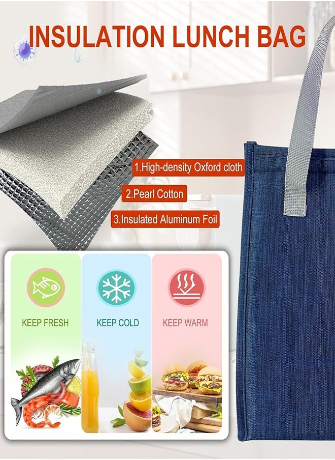 0TO1 TECH Insulated Lunch Box Bag, Waterproof Lunch Bags for Women, Man, Office, Work, School, Beach, Picnic, Fishing, Hiking, Travel, Thermal Leak-Proof Cool Bag Tote Bag with Shoulder Strap Oxford Blue 24 x 21x 13 cm Blue  - Image 3