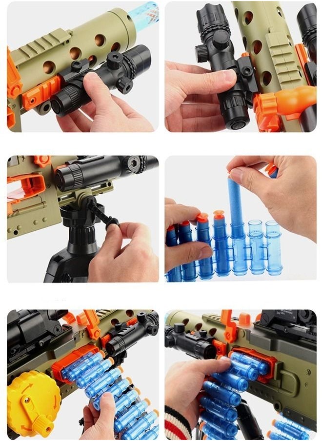 fashionhome - M2 Model Multi Component Electric Manual Integrated Soft Bullet Gun Foam Darts Elite Assault Outdoor Parent Child Interaction Toy Heavy Machine Gun - Image 1