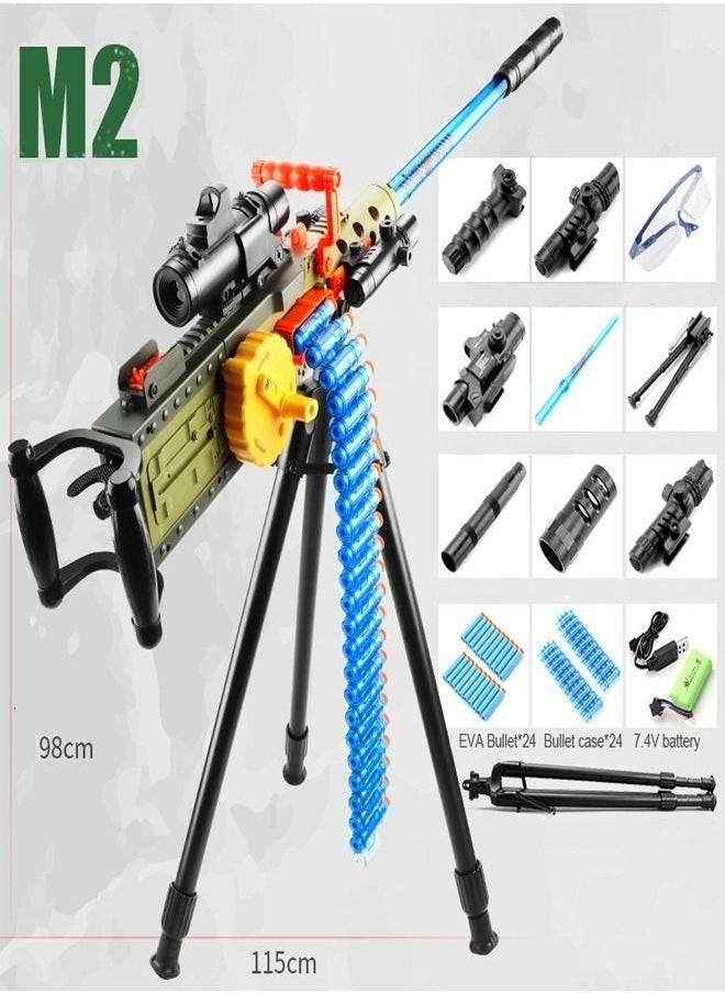 fashionhome - M2 Model Multi Component Electric Manual Integrated Soft Bullet Gun Foam Darts Elite Assault Outdoor Parent Child Interaction Toy Heavy Machine Gun - Image 1