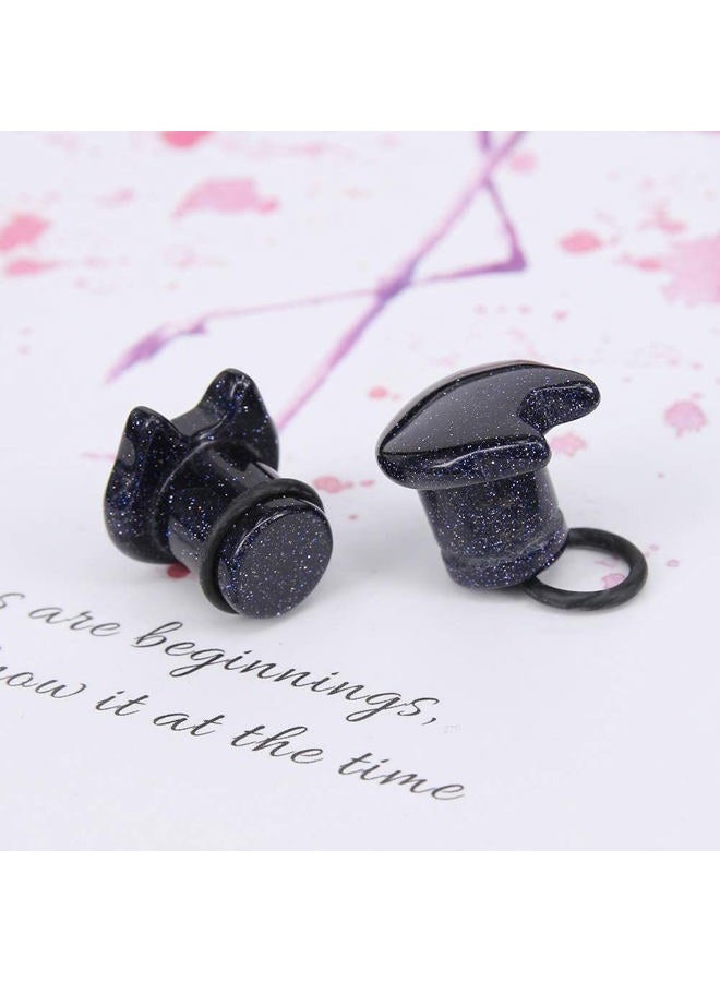 Pierced Art Trends Cute Cat Natural Organic Stone Ear Plug Single Flare Ear Tunnel Gauge Stretcher Ear Expander Piercing 2g-5/8, Stone - Image 5