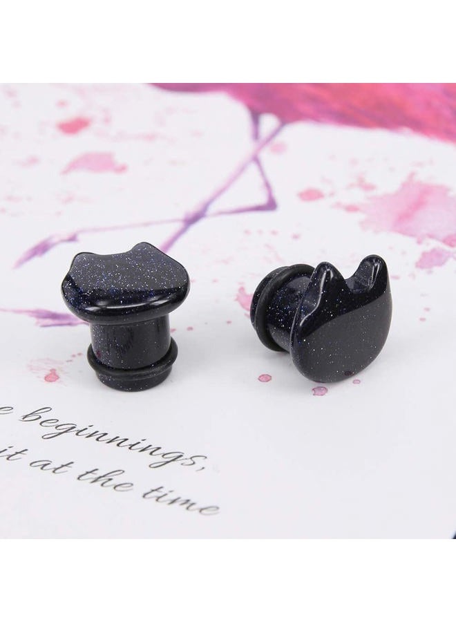 Pierced Art Trends Cute Cat Natural Organic Stone Ear Plug Single Flare Ear Tunnel Gauge Stretcher Ear Expander Piercing 2g-5/8, Stone - Image 4