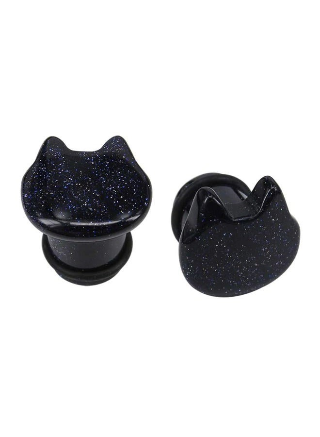 Pierced Art Trends Cute Cat Natural Organic Stone Ear Plug Single Flare Ear Tunnel Gauge Stretcher Ear Expander Piercing 2g-5/8, Stone - Image 1
