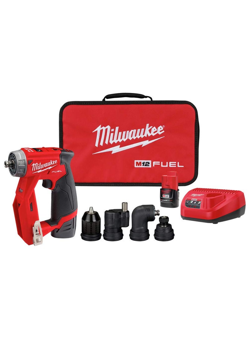 Milwaukee Milwaukee 2505-22 M12 Fuel Installation Drill/Driver Kit, Compact, Forward/Reverse Switch, Keyless Chuck, LED Light, Variable Speed  - Image 1