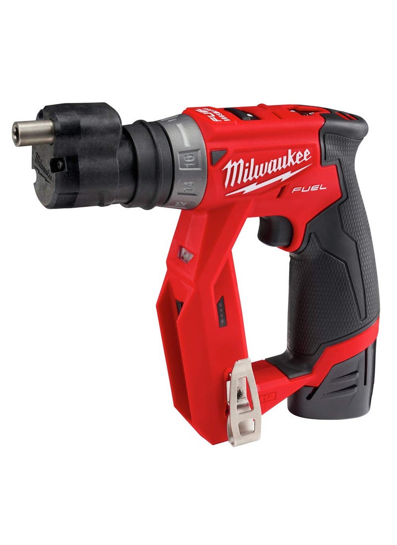 Milwaukee 2505-22 M12 Fuel Installation Drill/Driver Kit, Compact, Forward/Reverse Switch, Keyless Chuck, LED Light, Variable Speed
