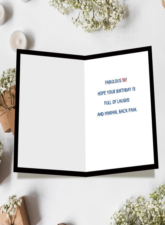 FANCYLUCKY Funny 50th Birthday Card Gifts Decorations for Her Him Women Men, Happy 50 Year Old Birthday Family Celebration, Printed Message Inside with Envelope - Image 2