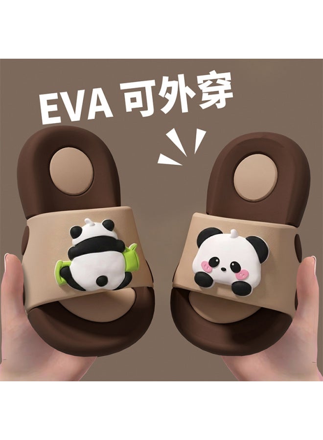 Summer Panda Children's Slide Slippers, Cute Cartoon Indoor Slippers For Boys And Girls, Outdoor Flip Flops For Boys