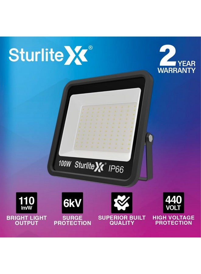 Sturlite Toddo 100 W LED Flood Light| Cool White 6500K Color Temperature LED Lamp| IP66 Waterproof Surge Protection Focus Light for Factory, Garage, Parking, Garden, Playground & Shop - (Pack of 1) - Image 2