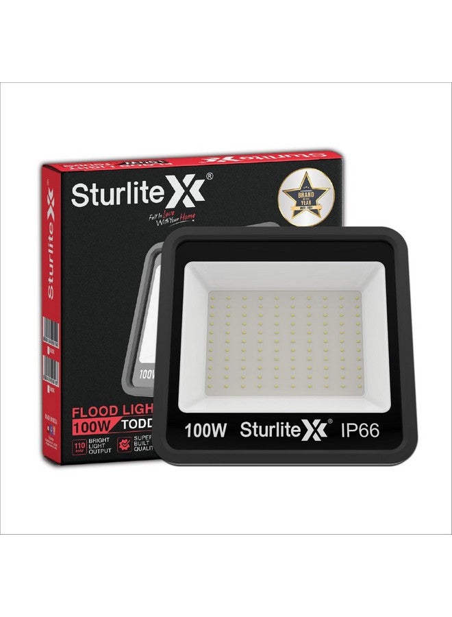 Sturlite Toddo 100 W LED Flood Light| Cool White 6500K Color Temperature LED Lamp| IP66 Waterproof Surge Protection Focus Light for Factory, Garage, Parking, Garden, Playground & Shop - (Pack of 1) - Image 1