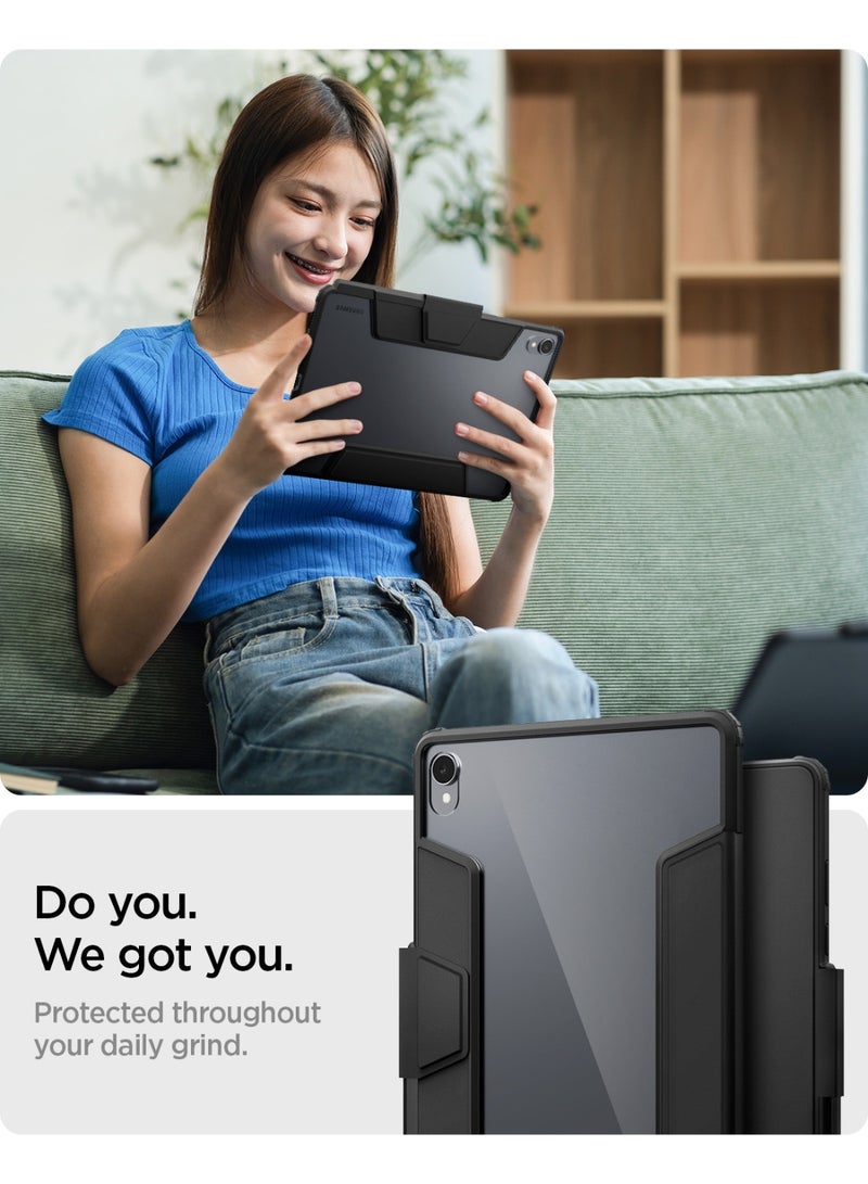 Spigen Ultra Hybrid Pro Samsung Galaxy Tab S11 Case Cover 11 inch (2025) Tri-Fold Cover Clear Back with S Pen Holder - Black - Image 3