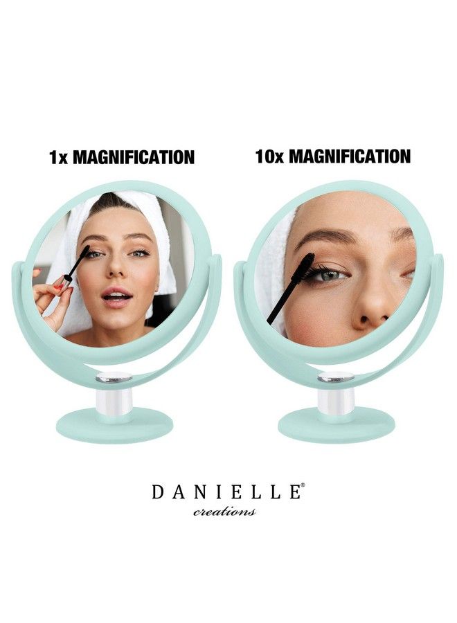 Danielle Tabletop Mount 10X Soft Touch Round Vanity Mirror Seafoam - Image 3