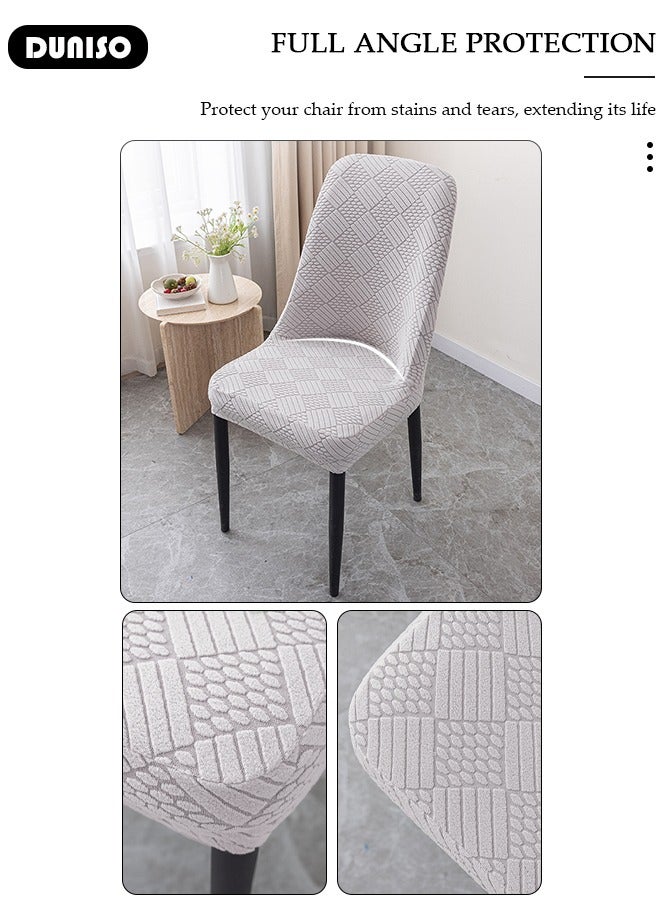 DUNISO 4 Packs Chair Covers, Stretch Jacquard Dining Chair Slipcovers, Removable Washable Chair Protector, Elastic Chair Protector Seat Covers for Hotel Dining Room Ceremony Banquet Wedding Party - Image 5