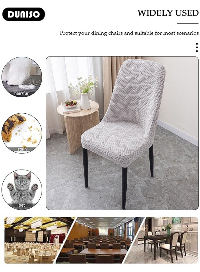 DUNISO 4 Packs Chair Covers, Stretch Jacquard Dining Chair Slipcovers, Removable Washable Chair Protector, Elastic Chair Protector Seat Covers for Hotel Dining Room Ceremony Banquet Wedding Party - Image 2