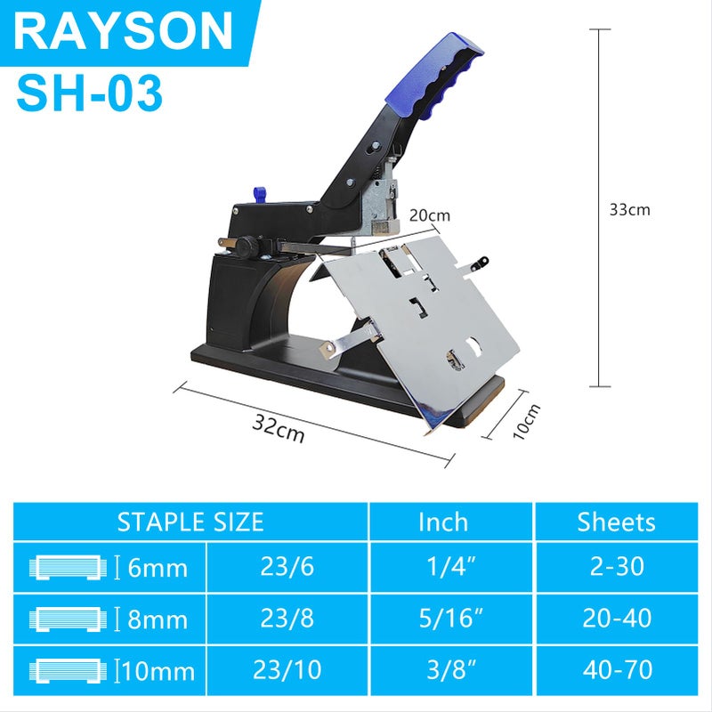 Rayson SH-03 Saddle Stapler/Heavy Duty Manual Stitch Stapler Can Saddle Stapling or Flat Stapling - Image 2
