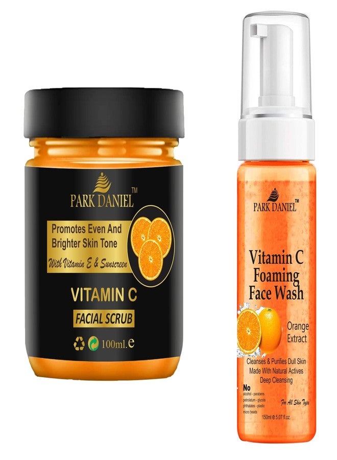 Park Daniel Vitamin C Scrub and Vitamin C Face Wash For Blackheads Removal | Smooth Skin Brightening Combo Pack of 2 (250 ML) - Image 1