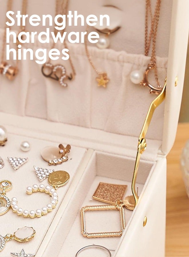 Luxury Jewelry Box Organizer for Women, 3-Tier Jewelry Storage Case with Lock & Removable Trays – Elegant Jewellery Holder for Earrings, Rings, Necklaces, Bracelets - Image 4
