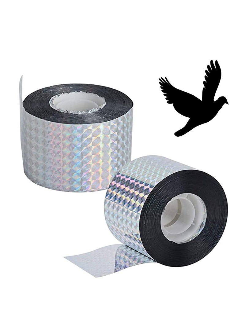 Generic - Bird Scare Tapes 2 Pack Repellent Deterrent Reflective Device Double Sided Bird Ribbonfor Home Garden and Total Scare Flash Tape Keep Pigeons Ducks Crows to Prevent from Hitting Windows - Image 1