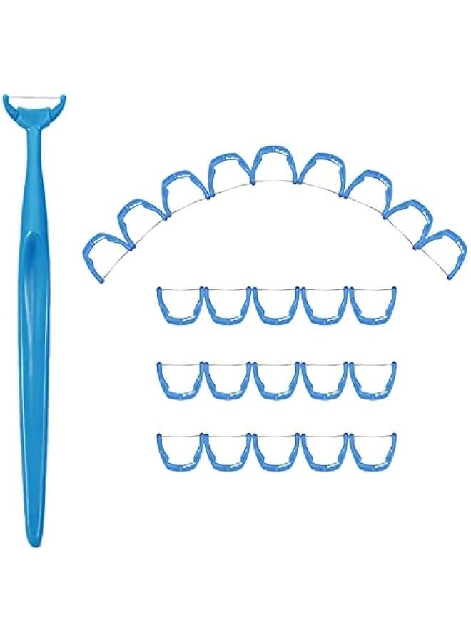 1 Set Dental Floss Holder with 100 Replacement Floss Heads Teeth Cleaning Stick Clean Between The Tooth - Image 1