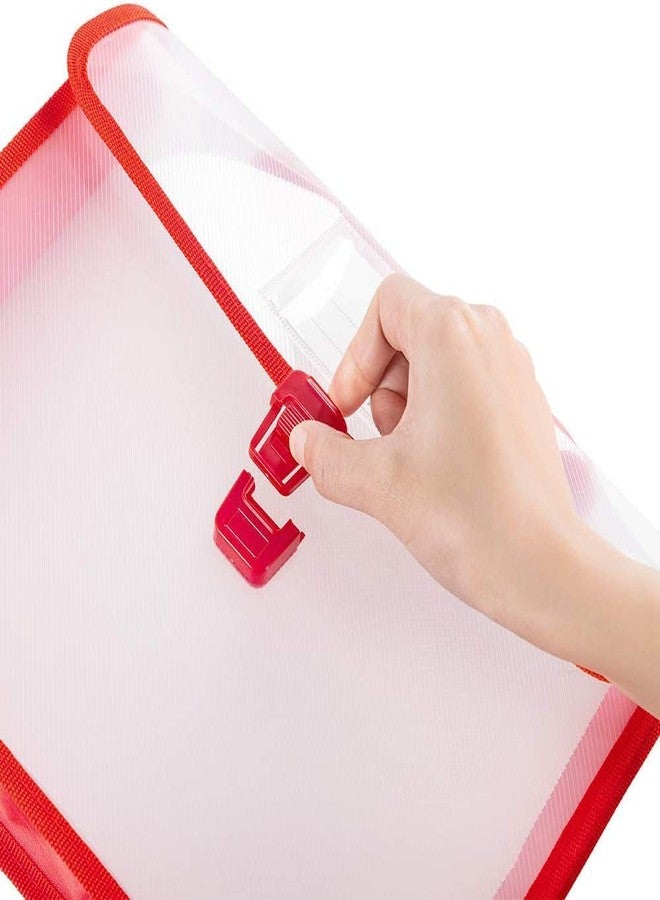 HATHIYANI Plastic Handle Documents File Storage Bag with Handle Button for Important Papers/Memos/Projects/Presentations/Photos/Letters (Size: FS/A4, Multicolor) (Pack of 4) - Image 3