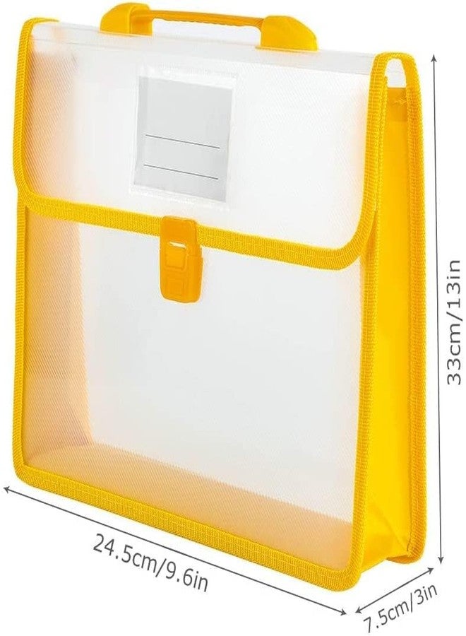 HATHIYANI Plastic Handle Documents File Storage Bag with Handle Button for Important Papers/Memos/Projects/Presentations/Photos/Letters (Size: FS/A4, Multicolor) (Pack of 4) - Image 2
