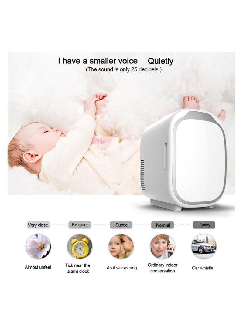Cool Baby ثلاجة صغيرة Coolbaby بسعة 6 لتر للاستخدام المزدوج، ثلاجة صغيرة لتبريد السيارة/المنزل، وثلاجة تدفئة محمولة، وثلاجة مكياج محمولة للتدفئة والتبريد  - Image 2