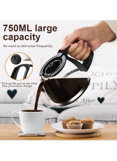 sokany 6 Cup Electric Coffee Maker for Drip Coffee and Espresso with Glass Carafe,Coffee Machine 750ml, CM102(Black)  - Image 2