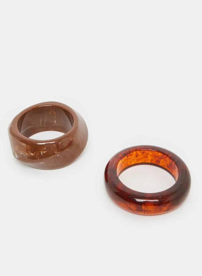 Styli Set of 2 - Chic Brown Bangle Bracelets