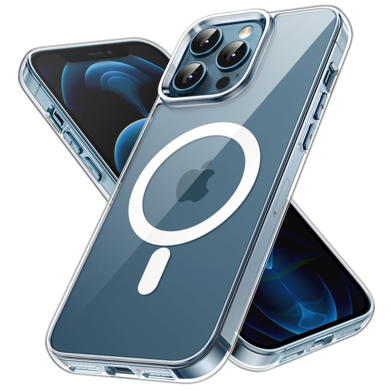 JETech Magnetic Case for iPhone 12 Pro Max 67Inch Compatible with MagSafe Wireless Charging Shockproof Phone Bumper Cover AntiScratch Clear Back Clear - Image 2