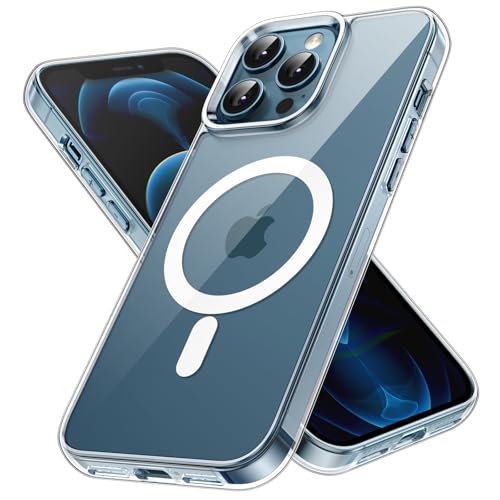 JETech Magnetic Case for iPhone 12 Pro Max 67Inch Compatible with MagSafe Wireless Charging Shockproof Phone Bumper Cover AntiScratch Clear Back Clear - Image 1