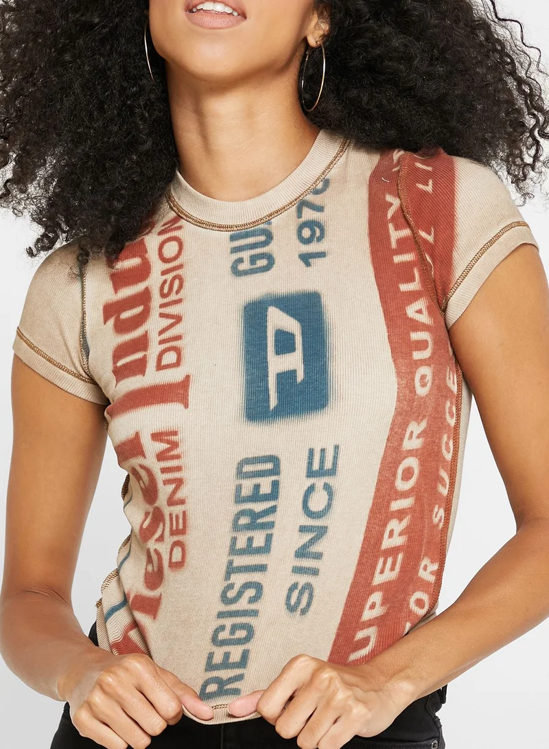 DIESEL Graphic Color Block T-Shirt