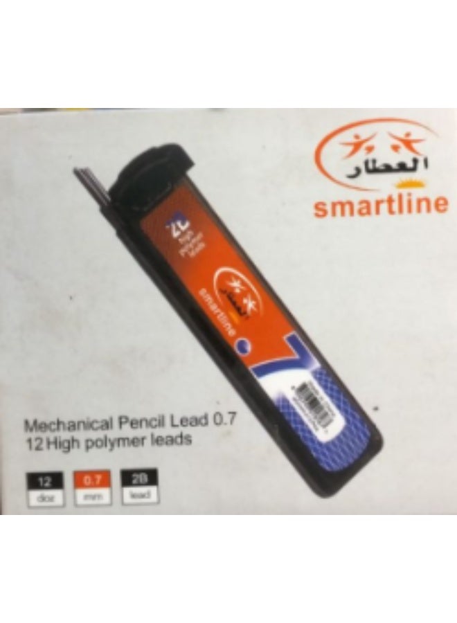 سمارت لاين سنون قلم رصاص سنون العطار سمارت لاين 0.7 مم 2B - سنون رصاص هاي بوليمر للكتابة والرسم - علبة 12 سن قلم سنون ميكانيكي - Image 2