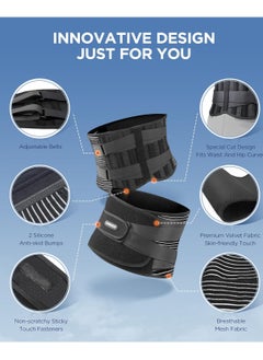 General Back Support with 3D Lumbar Pad Relieves Lower Back Pain 6X Back Support Straps with Replacement Straps for Men and Women Breathable Mesh Fabric  - Image 5
