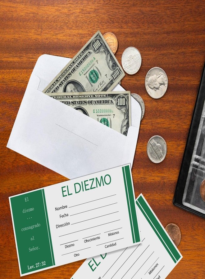 XIISVINT 200 PCS 6.42 x 3.23 Inch Church Offering Envelopes - Tithe and Offering Envelopes for Church Donations, Checks and Cash, Great for churches or Non-Profit Organizations(Spanish, 200) - Image 4