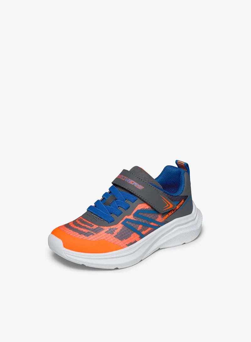 Skechers ORANGE & CHARCOAL SYNTHETIC / TEXTILE / BLUE TRIM Kids Microspec Velocity for Men | Best Price UAE