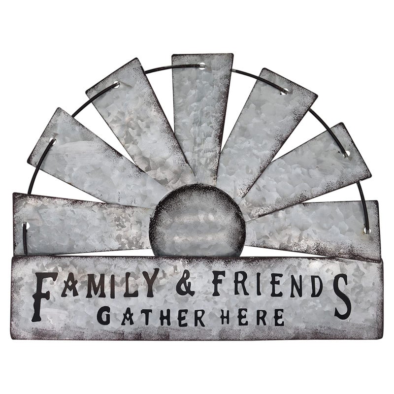 Fleecy day Metal Half Windmill Decor, Rustic Farmhouse Wall Art Decor, Metal Art Wall Decor for Living Home Bedroom Dark Kitchen - Image 1