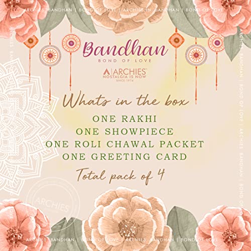 ARCHIES Rakhi for Brother on Rakshabandhan | Buddha Idol Combo Set with 1 Special Rakhi for Bhaiya/Bro/Bhai with Card (Pack of 4) AR-14 - Image 5