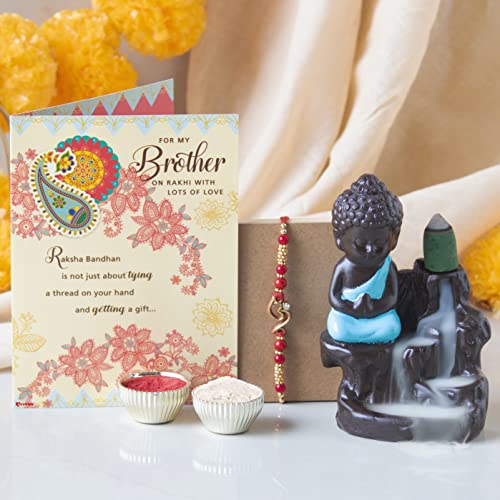 ARCHIES Rakhi for Brother on Rakshabandhan | Buddha Idol Combo Set with 1 Special Rakhi for Bhaiya/Bro/Bhai with Card (Pack of 4) AR-14 - Image 2
